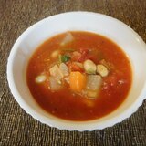 大豆と大根のトマトスープバジル風味
